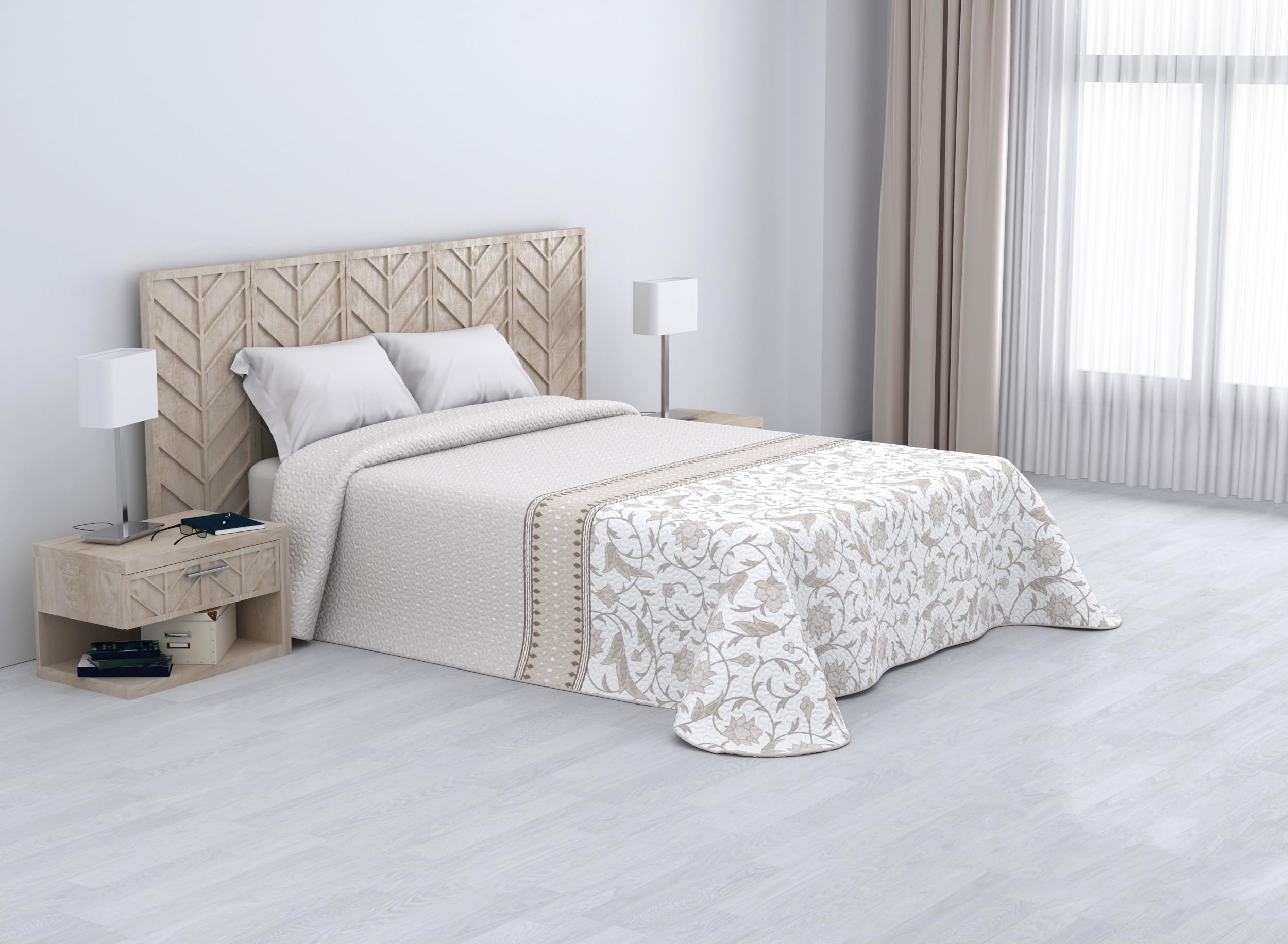 Genérico Mimocasa Colcha Bouti Estampada o Color Liso, Colcha Cubre Cama 100% Poliéster. Fina, Extra Suave y Ligera. Ideal para Primavera, Verano y Entretiempo (Calombia, Cama 135 (235x260cm))