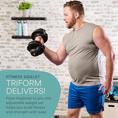 Miniatura 10 de Lifepro Mancuerna ajustable de 55 libras, juego de pesas individuales para gimnasio en casa con mango antideslizante y mecanismo fácil, mancuernas