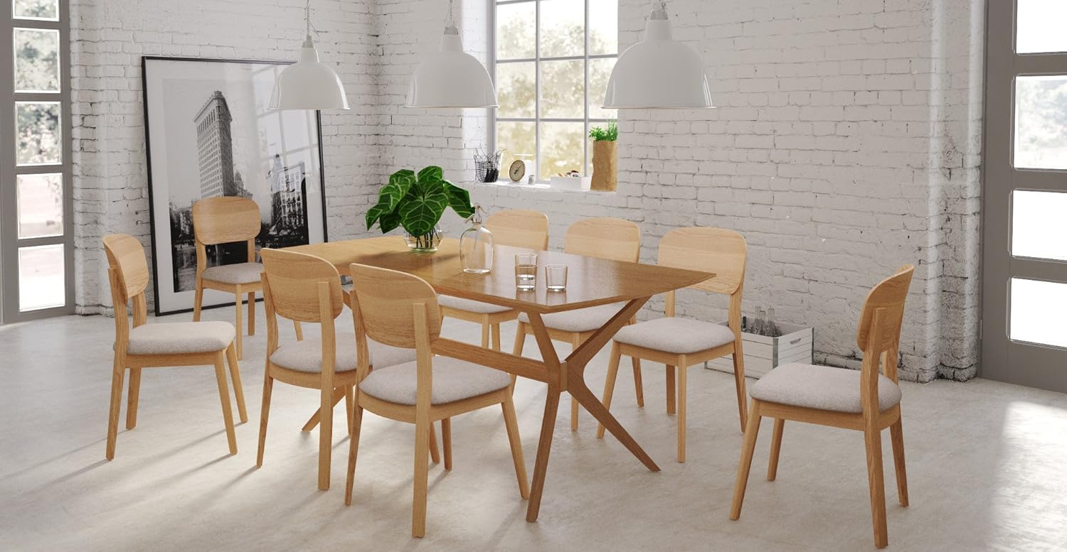 Brosa Dining Set Elizabeth Table 8X Mia Dining Chairs Mid Century