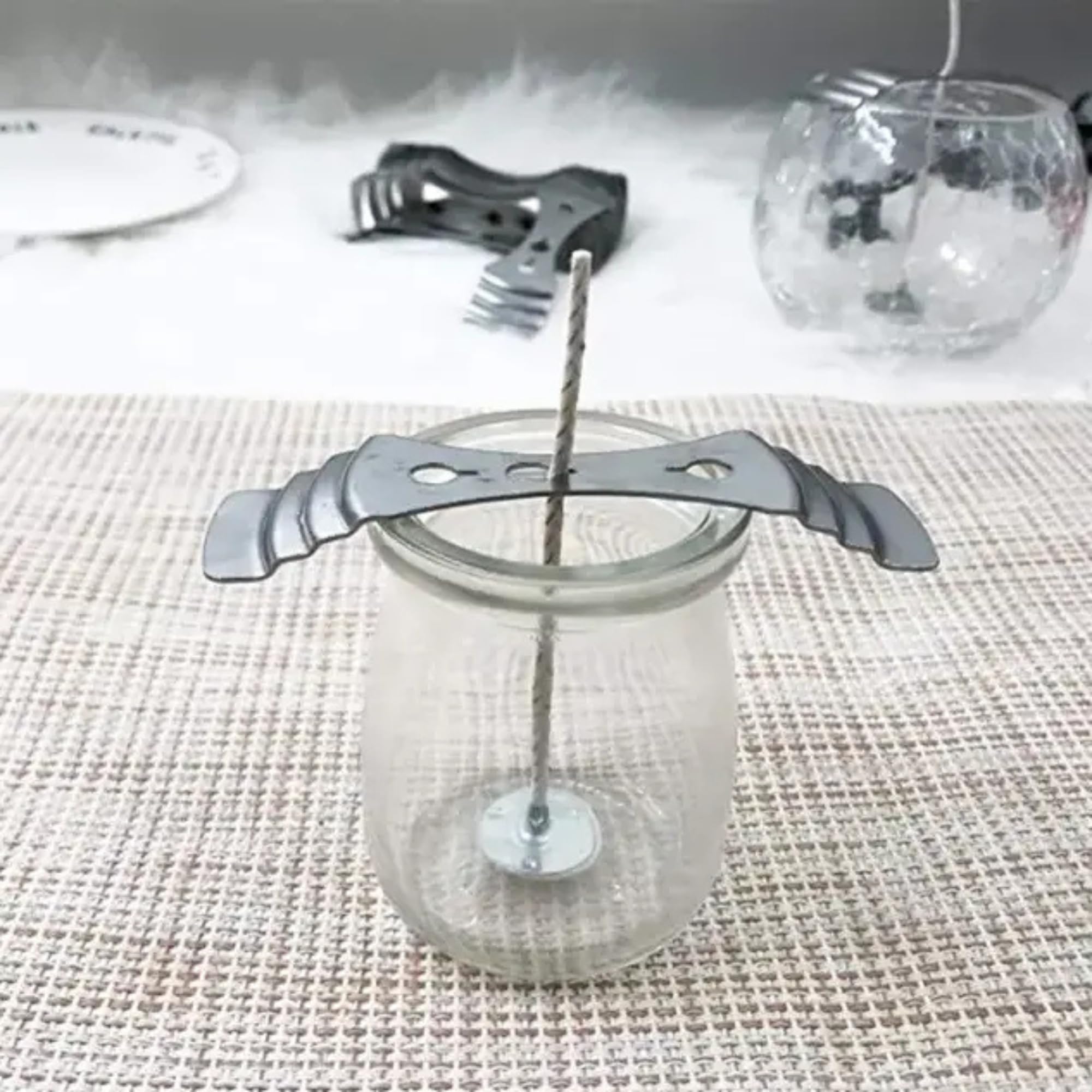 Metal Wick Holder for Candle Making (Pack of 6) | 3 Holes Stainless Steel Candle Core Centering Device | Clips for DIY Making Decorating Art (Pack of 1, Silver)-image-4