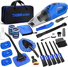 THINKWORK Car Cleaning Kit Car Detailing Kit,Car Cleaning Kit Interior Cleaner with High Power Blue Handheld Vacuum Cleaner,Brush Sets,Windshield Cleaner and Storage Bag,Car Accessories,Car Gift Set