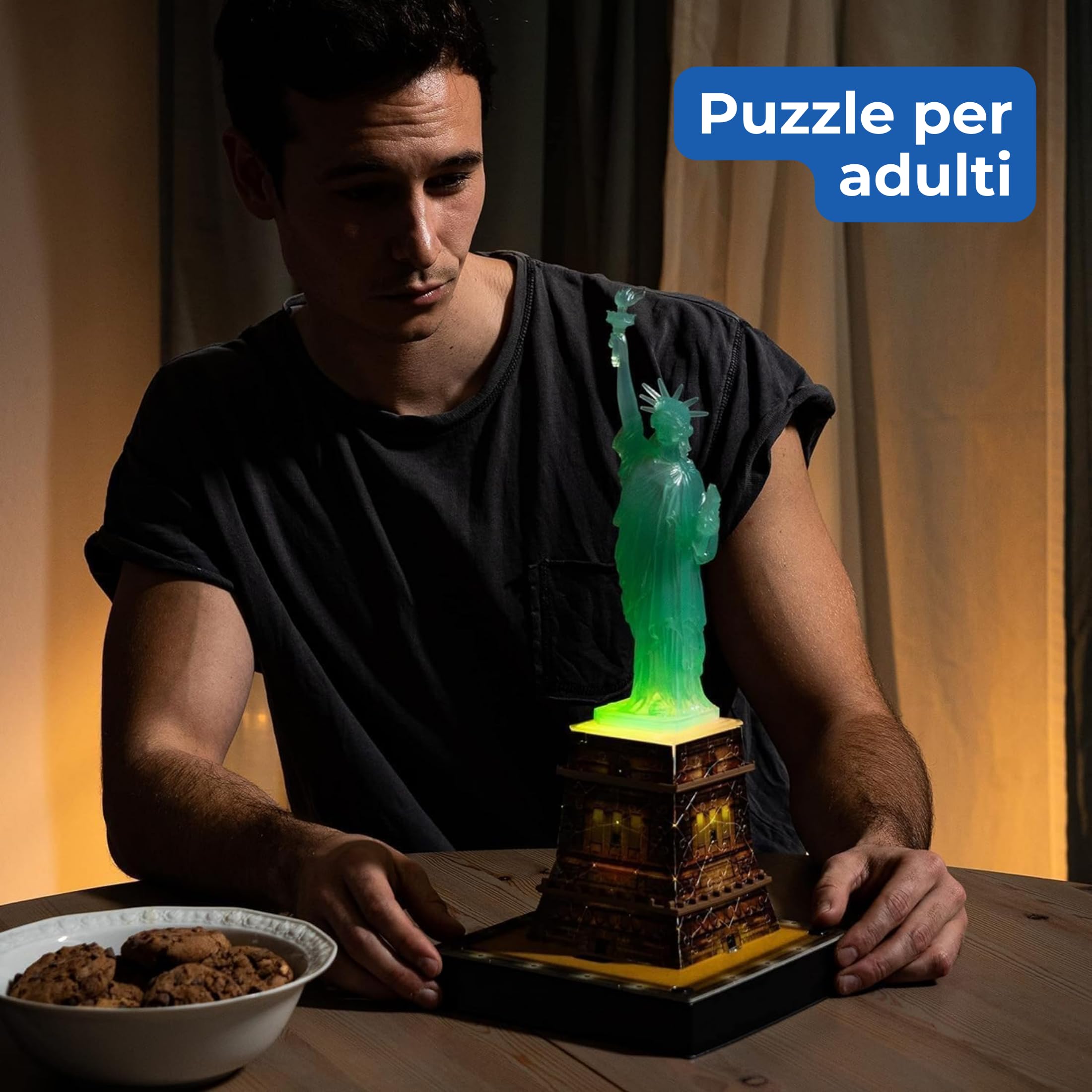 Ravensburger - Puzzle 3d Statua Della Libertà LED | Puzzle 3d Per Adulti E Bambini A Partire Dagli 8 Anni | Modellismo Da Costruire Adulti Di 120 Pezzi | Regalo Bambino 8 Anni E Più