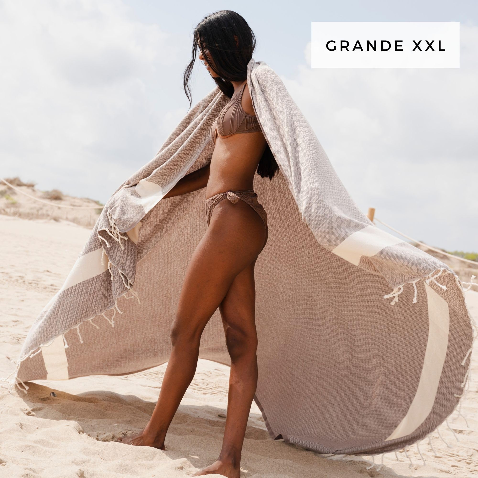 furora HOLIDAY Telo Mare Grande cotone 200x200 cm XXL GIGANTE | Telo Spiaggia antisabbia - Coperta Pic Nic - Pareo Asciugamano Mare spugna | Fouta Beach Towel lungo, frange angoli, Uomo Donna Ragazzi