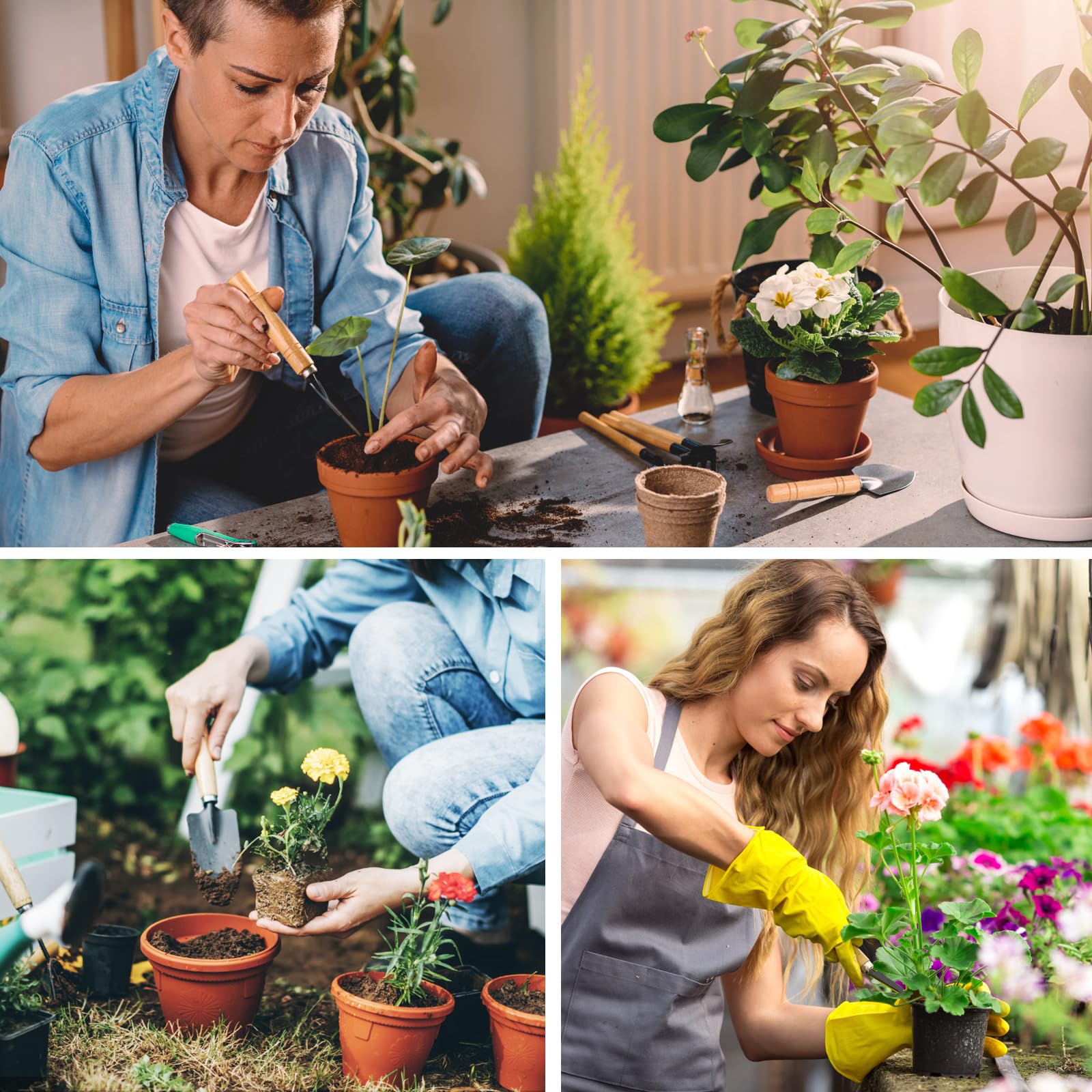 Juego de herramientas de jardín, 6 piezas de pala de jardín, pequeño juego de herramientas de jardín, mini pala para utensilios de jardín como flores, plantas, trasplantar y aflojar la tierra