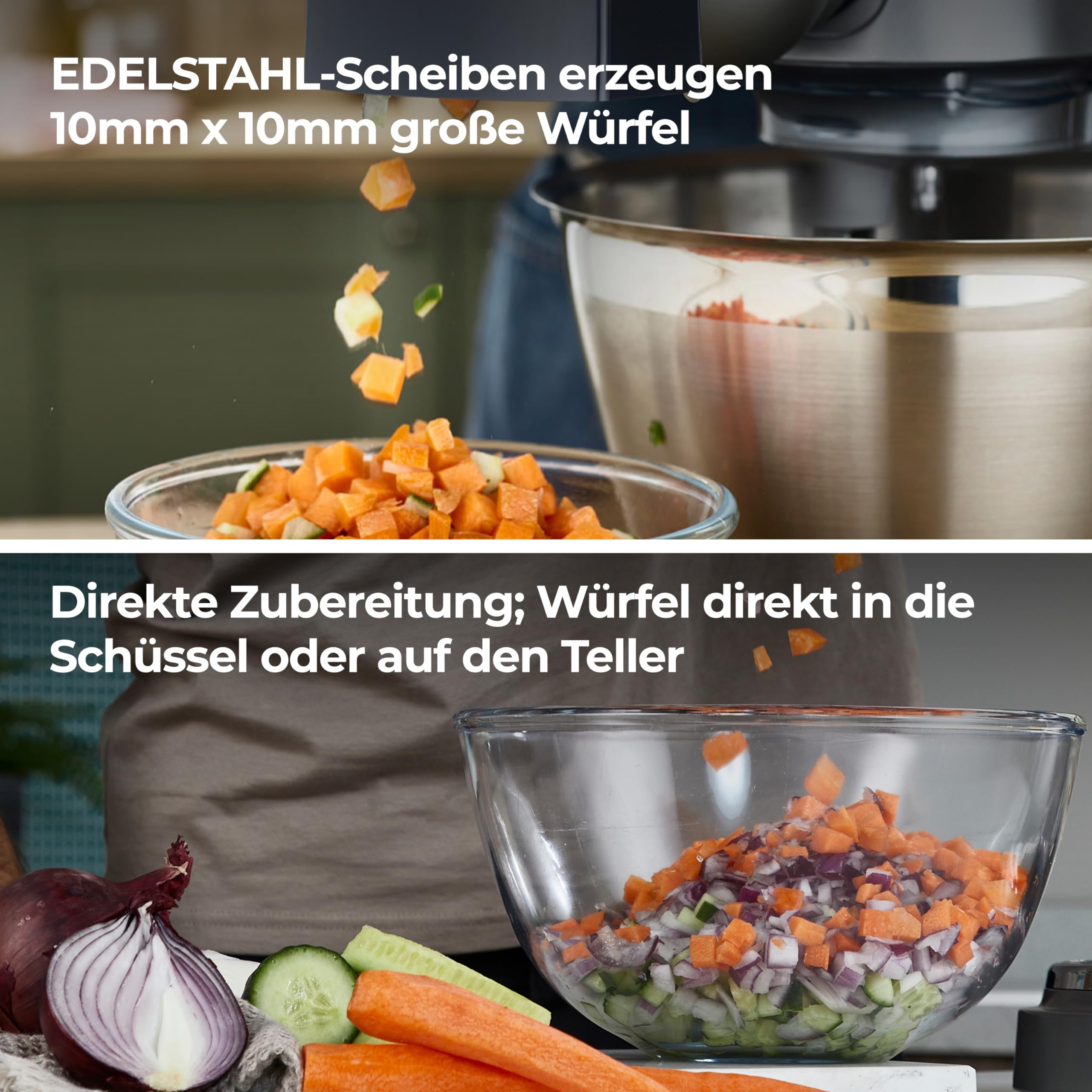 Kenwood KAX400PL Würfelschneider - Zubehör für Kenwood Küchenmaschinen, geeignet für alle Chef Maschinen, Grau