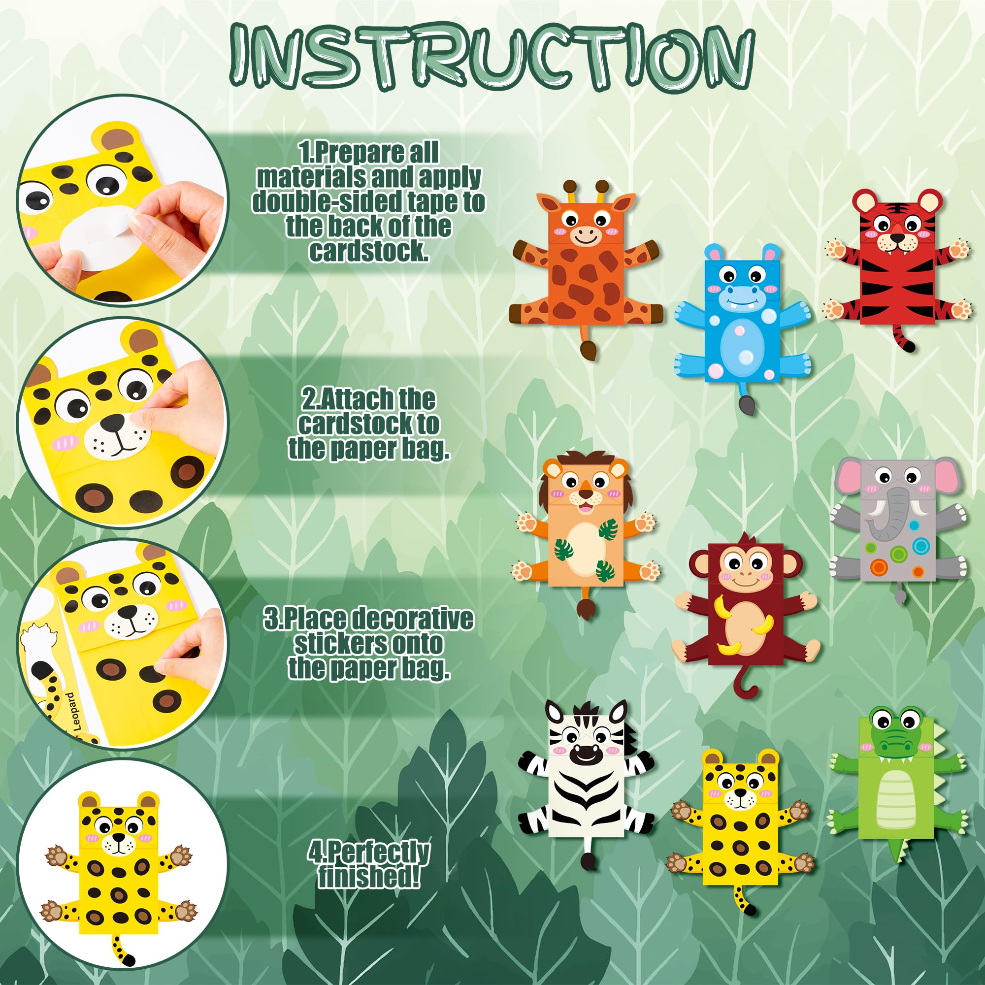 WATINC 9Pack Hand Puppet Art Craft Making Your Own Paper Sock Puppets Kits - Image 3