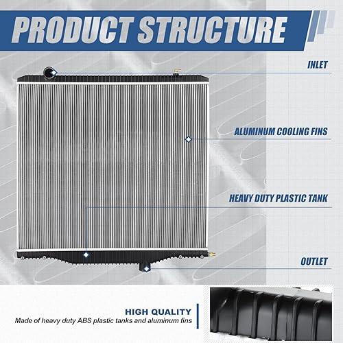 Miniatura 2 de Auto Dynasty Radiador compatible con International ProStar 8500 8600 TranStar 2010-2015, radiador de enfriamiento de 2 filas estilo fábrica, núcleo