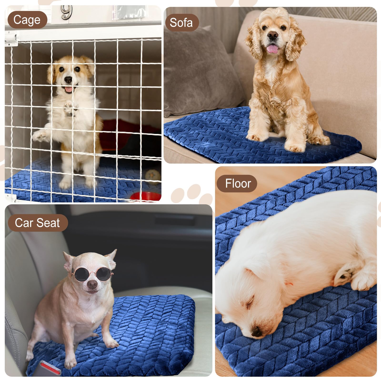 Drydiet Selbstheizende Katzenunterlage, 40,6 x 50,8 cm, selbstwärmendes Katzenbett, rutschfest, warm, waschbar, Hundehütte, Bettmatte, abnehmbarer Bezug, Katzendecke für drinnen und draußen,