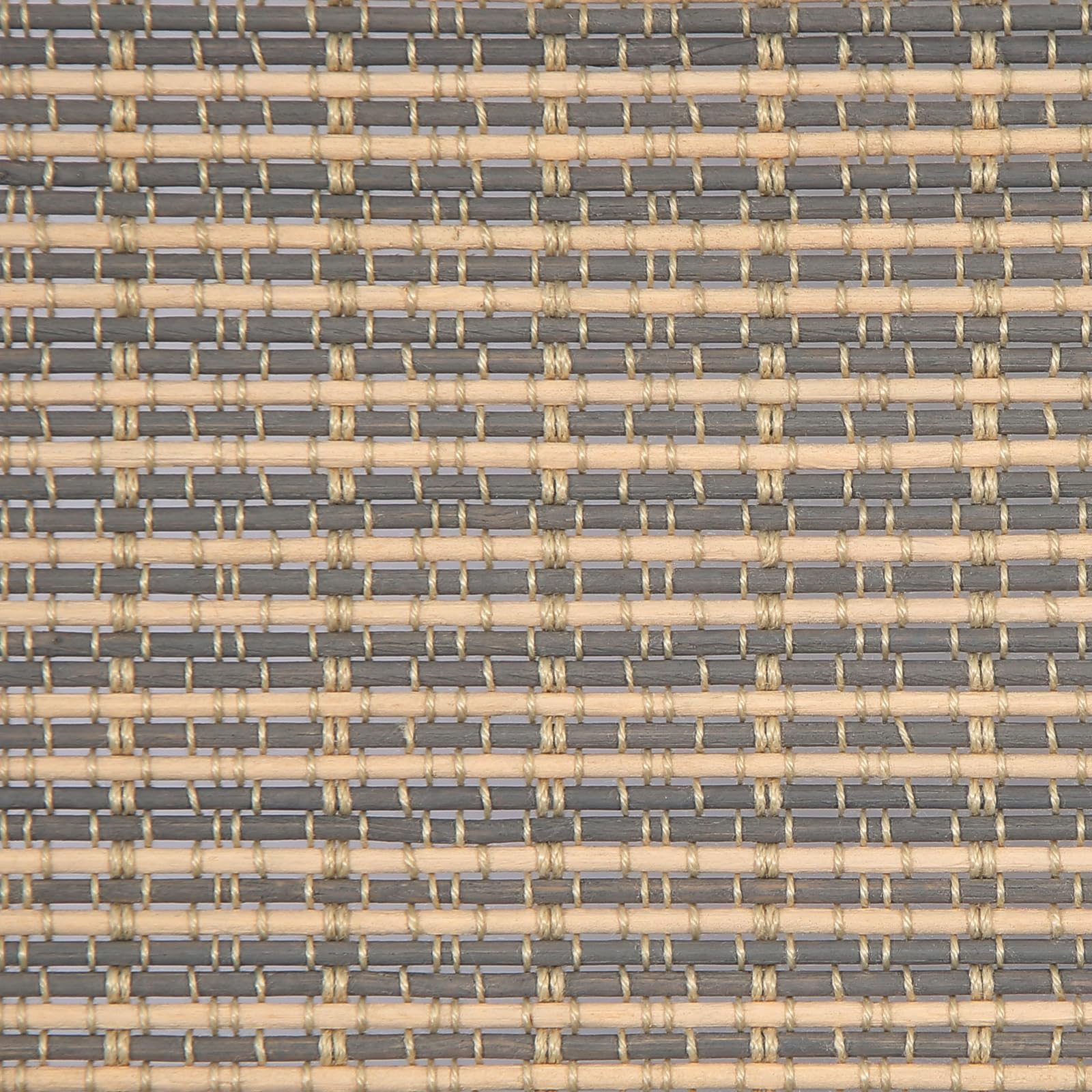 Letau No Drill No Tools Cordless Wood Window Shades Blinds, Grey Bamboo Roman Shades, Grey Beige