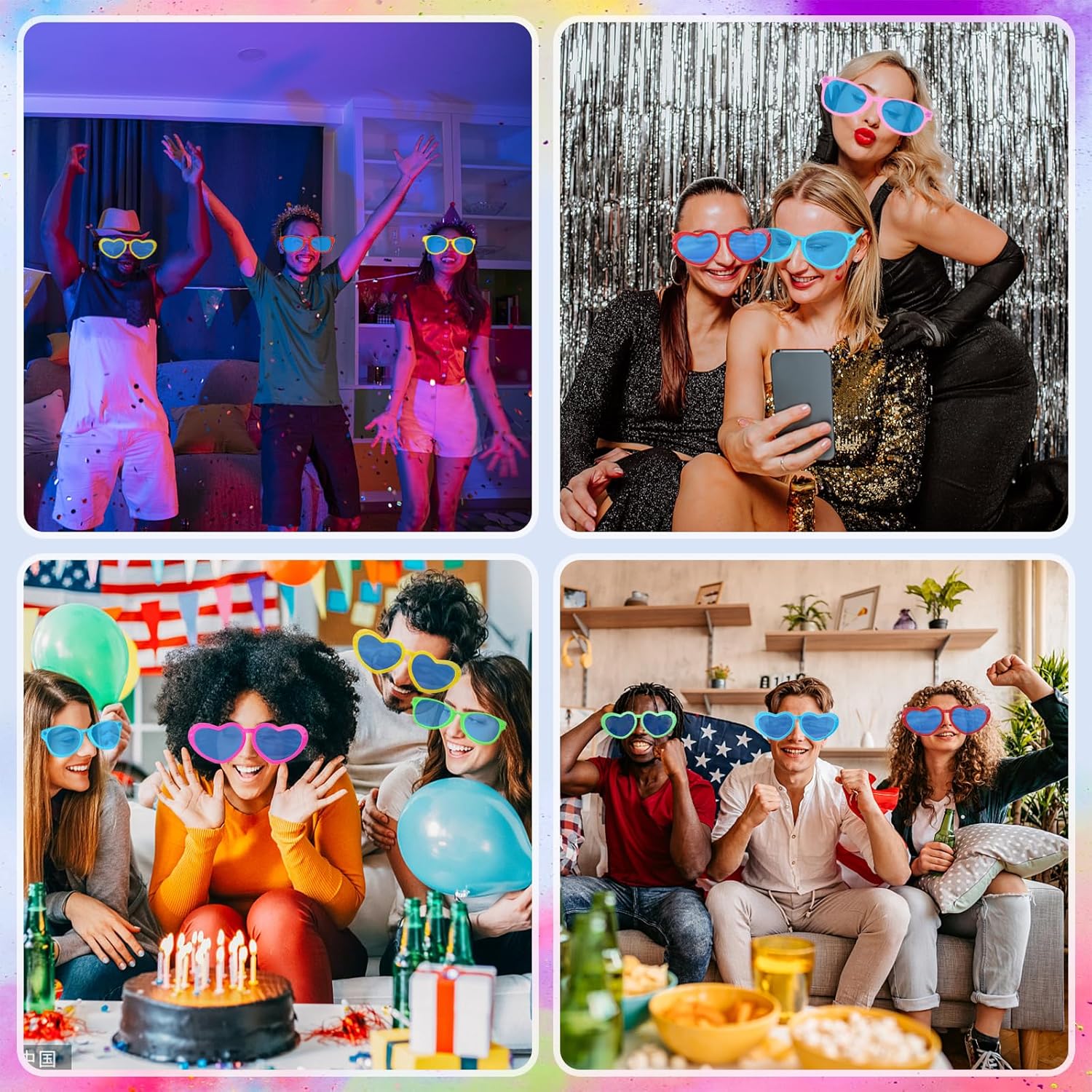 12 Pieces Jumbo Sunglasses Giant Sunglasses Funny Novelty Clown Props Party Eyewear Big Glasses Oversized Eyewear for Festival Costume Cosplay Party Supplies Accessories - Image 5