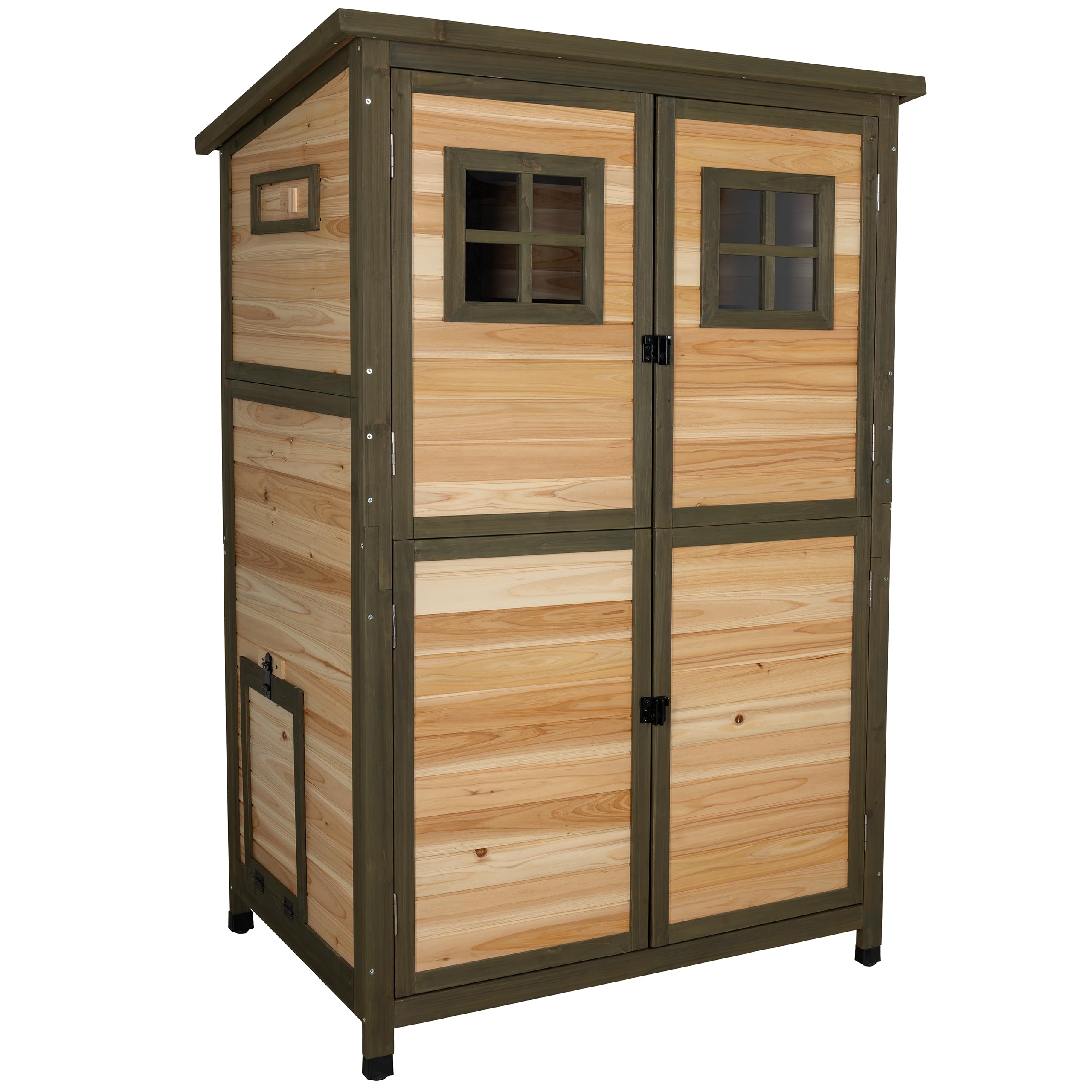 Kerbl Hobbyfarming Hühnerhaus Tower, Hühnerstall, 109x75x167cm, Holz, leicht zugänglich, leichte Reinigung, Zwei Sitzstangen, Zwei Legenester