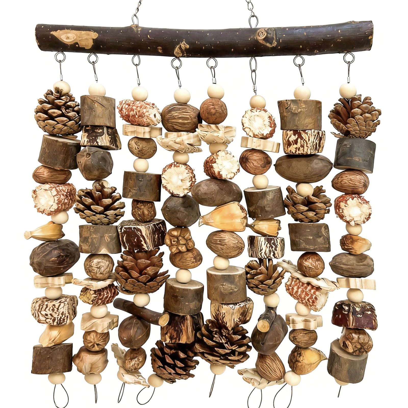 Jouet pour perroquet extra large 53 cm en bois naturel premium pour gris africain