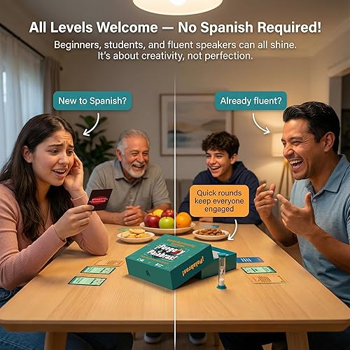 Miniatura 3 de Juegos en español Tabú Charades  Juego de cartas de actuación y aprendizaje bilingüe - Desafíos fáciles y divertidos para practicar español