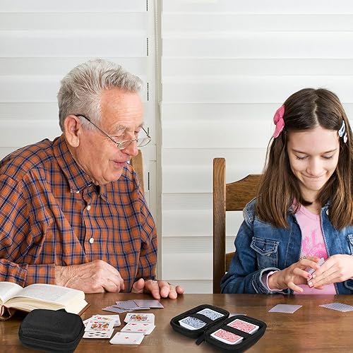 Miniatura 4 de Sanwuta Estuche rígido de viaje Eva para juego de cartas clásico (no incluye cartas), negro, 4.33 x 2.91 x 1.81 pulgadas