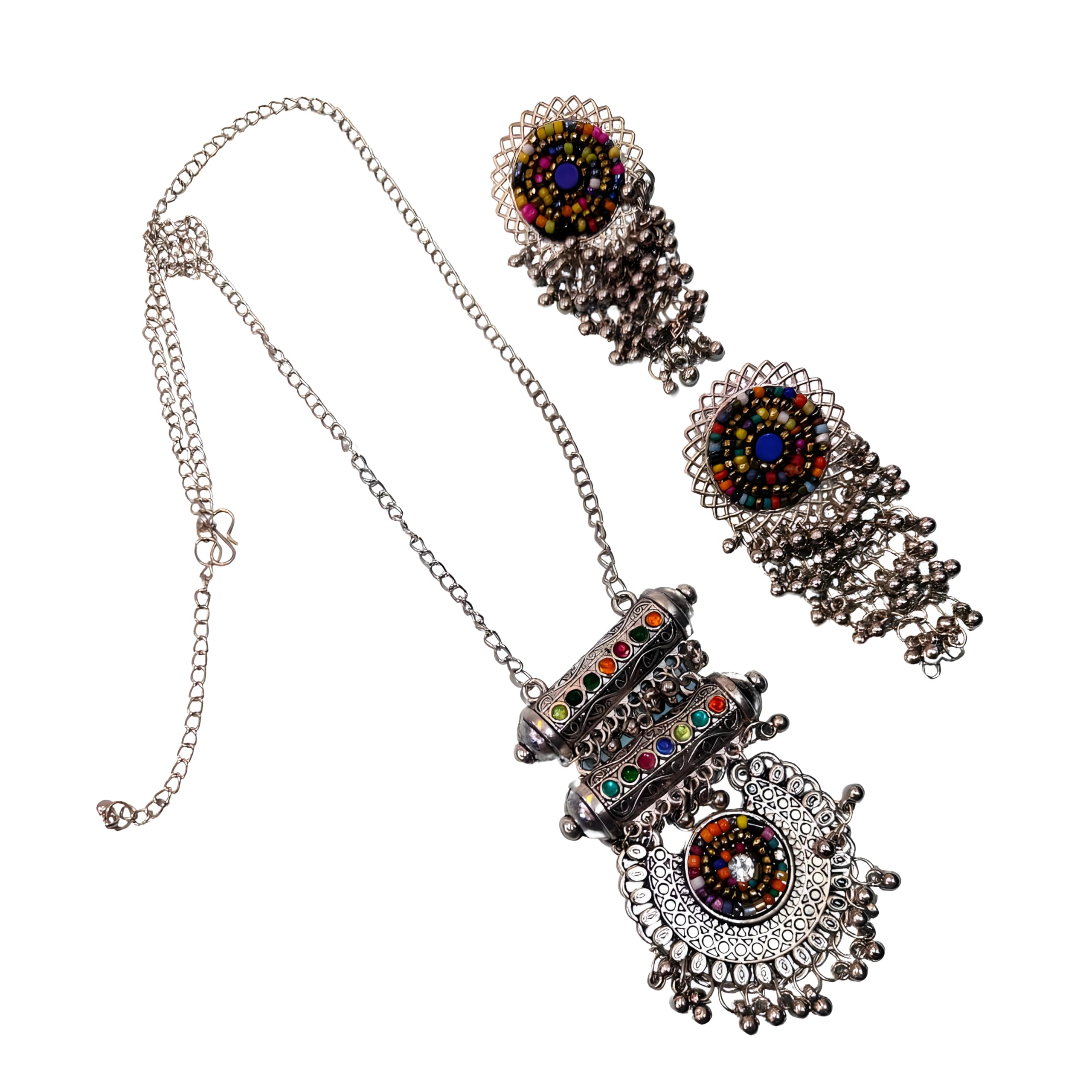 See full amazon price history chart for Aarugo Traditional Multicolor Handcrafted Oxidized Necklace Set With Earrings| Jewellery Set For Women Aarugo Traditional Multicolor Handcrafted Oxidized Necklace Set With Earrings| Jewellery Set For Women (B0D91VYV9J) Amazon Price History, Amazon Price Tracker