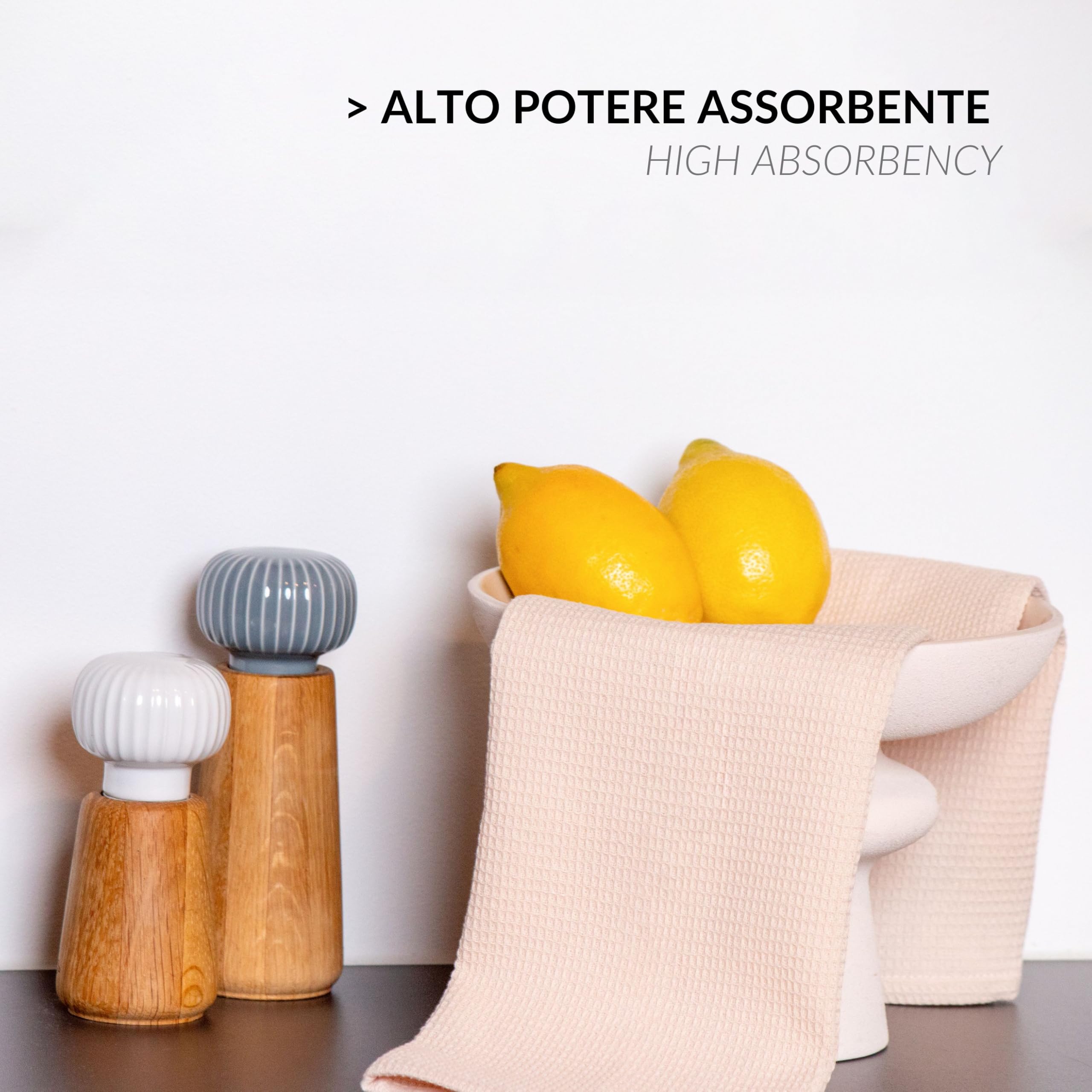 Happy Home Strofinacci cucina cotone | Canovacci cucina 45 x 65 cm | 4 pezzi in aspetto cialda | Asciugamani cucina in quattro colori | Strofinacci cucina moderni