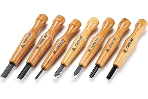 Japanese Wood Carving Tools, Professional Grade Power Grip 7-Piece Set