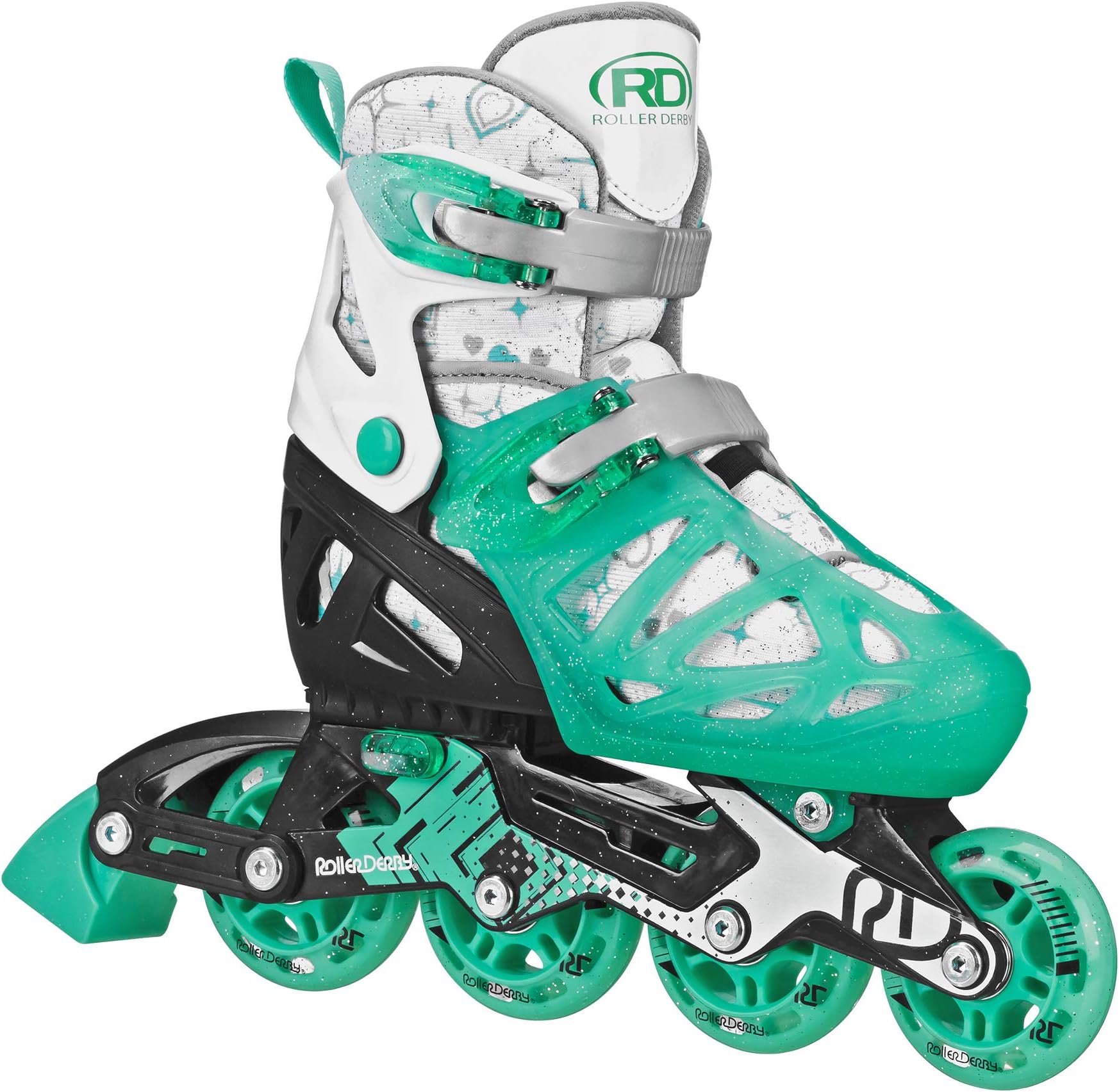 Roller Derby Girls Tracer Adjustable Inline Skates (Mint, Medium (2-5))