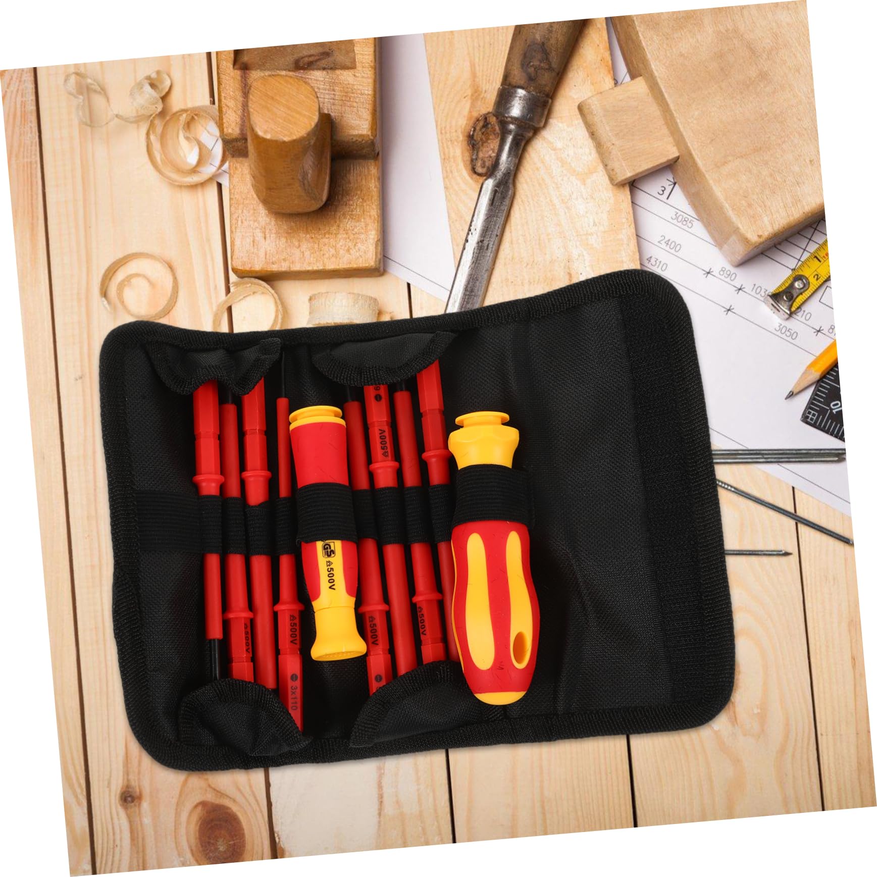 NUOBESTY 5 Set Cacciaviti Isolati per Elettricista Kit Completo Strumenti per Riparazioni Domestiche e Lavori Elettrici con Protezione Isolante e Design per Facilità Trasporto e