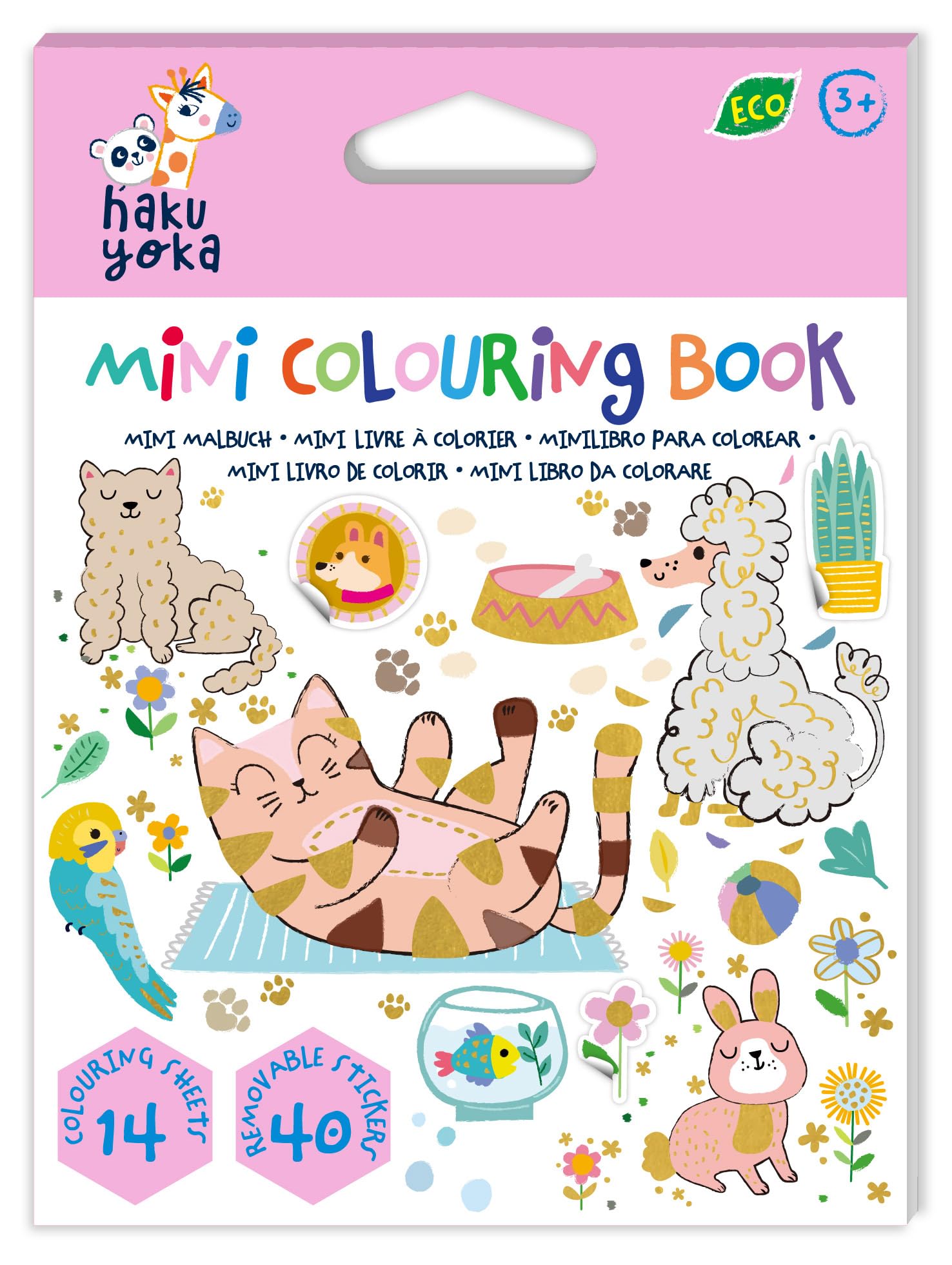 Avenir Haku Yoka Mini Colouring Book Lovely Pets