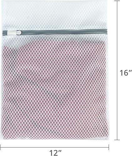 Miniatura 5 de Geiteoa Paquete de 4 bolsas medianas de malla para ropa delicada, 12 x 16 pulgadas, bolsas de malla de panal con cremallera para calcetines, ropa