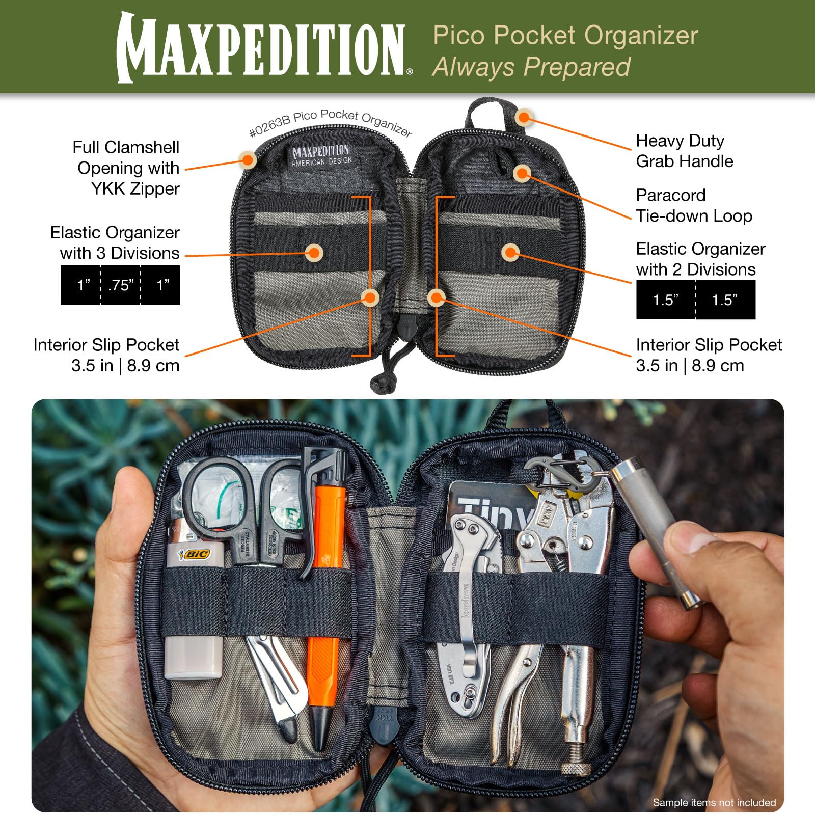 MAXPEDITION Pico Pocket Organizer, Ultra Compact EDC Gear Pouch