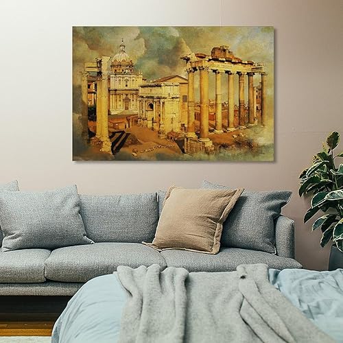 Miniatura 7 de Arte de pared vintage de arquitectura romana antigua, arte de pared de templo antiguo, cuadros históricos, lienzo artístico y arte de pared,