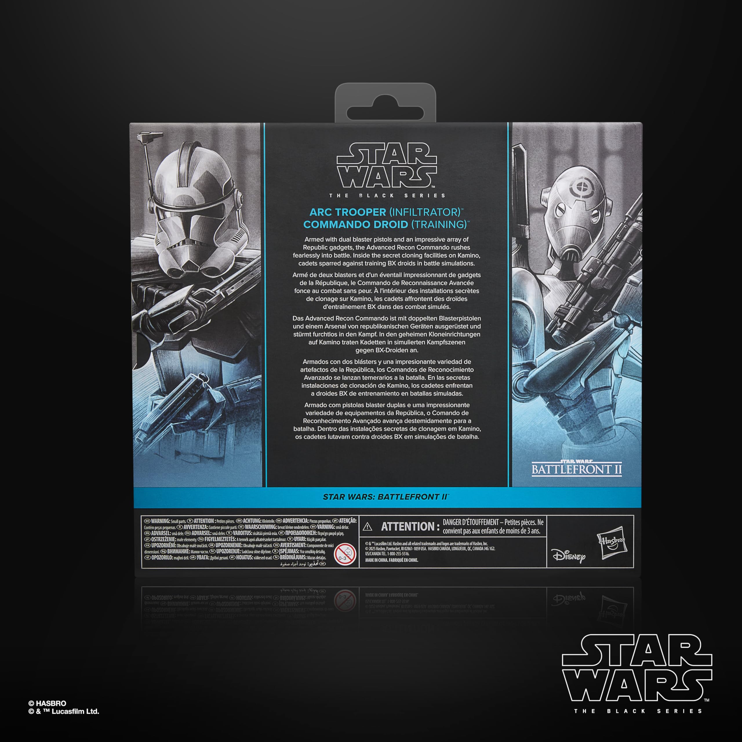 Żołnierz ARC (infiltrator) i droid komandos (treningowy) z kolekcji Star Wars The Black Series z gry Star Wars: Battlefront II, wysokiej jakości figurki kolekcjonerskie w skali 15 cm