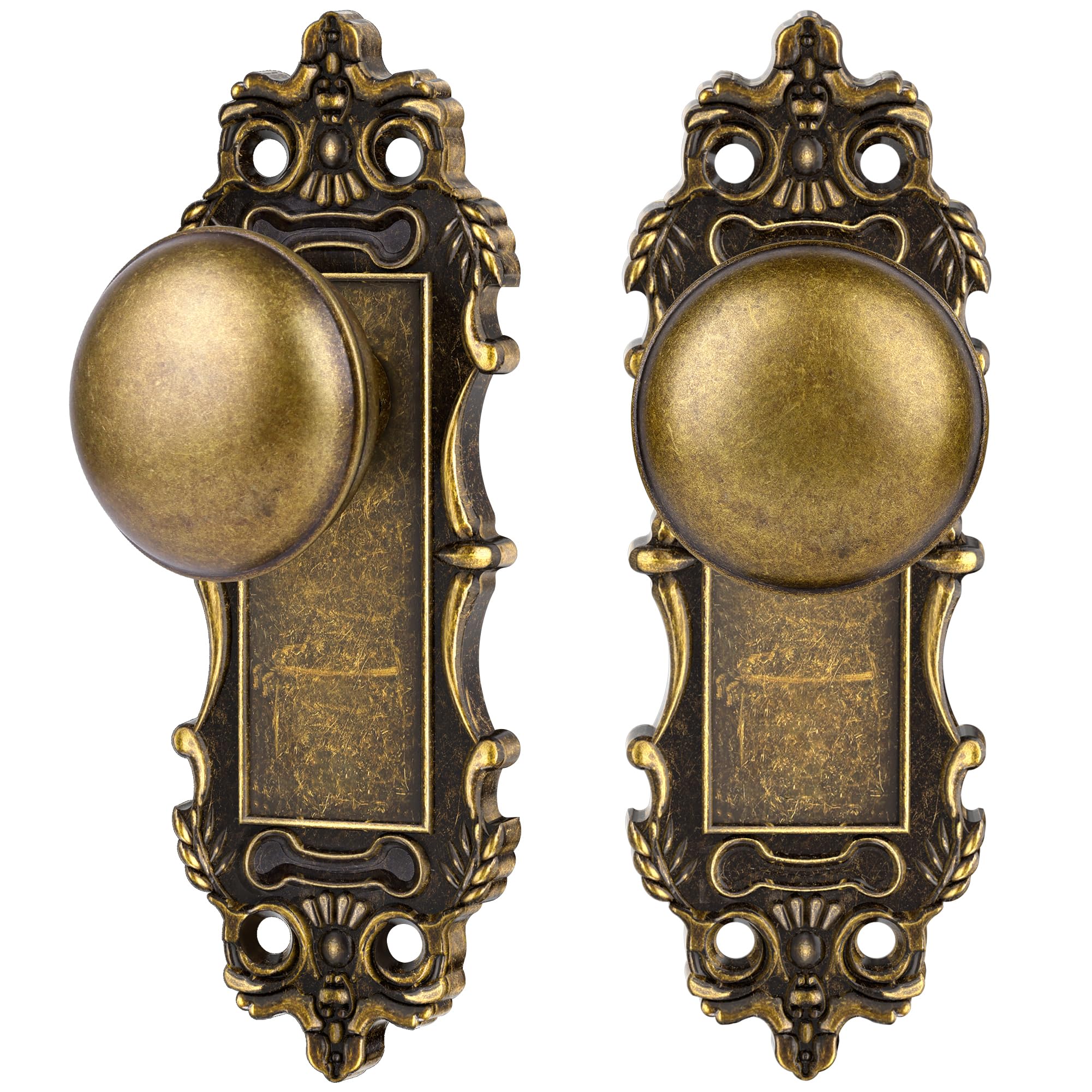 Ceymio Antique Bronze Bronze Dummy Door Knobs Interior 2 Pack Door Knob Antique Door Handle Vintage Door Pulls For Pantry Door Hallway