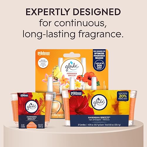 Miniatura 8 de Glade Hawaiian Breeze - Vela ambientadora de 3 mechas, infundida con aceites esenciales, 6.8 onzas, 3 unidades