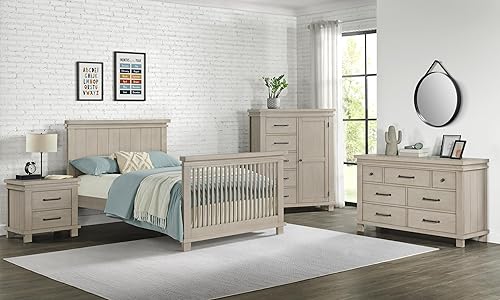 Miniatura 4 de Soho Baby 44088930 Chandler - Kit de conversión de cuna a cama de tamaño completo, acabado liso lavado de piedra, certificado GreenGuard Gold