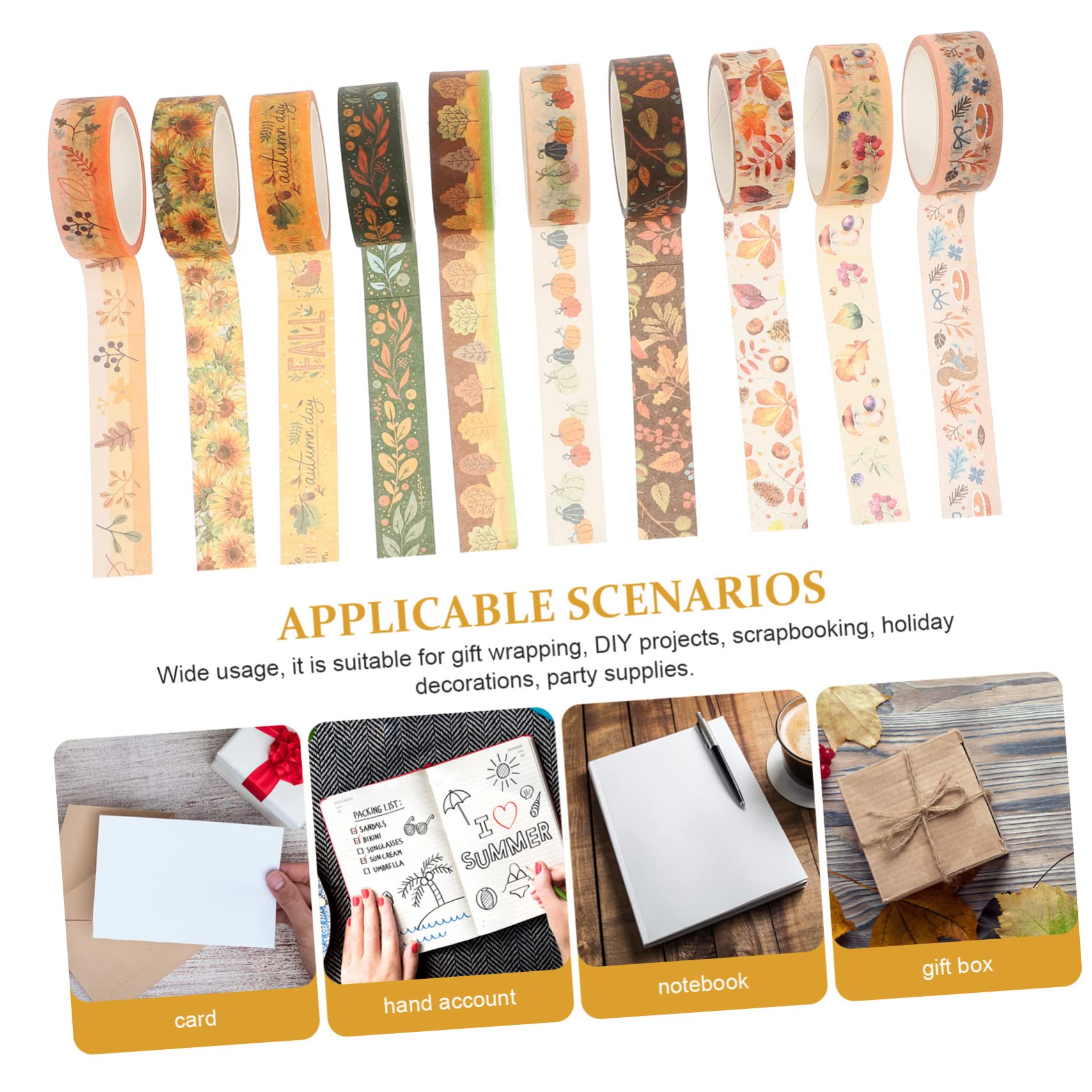TEHAUX 50rollen Teiliges Washi Tape Mit Herbstmotiven Dekorative Klebebänder Für Scrapbooking Und Journale Zu Thanksgiving Mit Ahornblättern Kürbissen Und Sonnenblumen