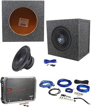 Rockville W10K5S4 K5 10" Car Subwoofer Bundle with RXA-T1 Amp, Enclosure