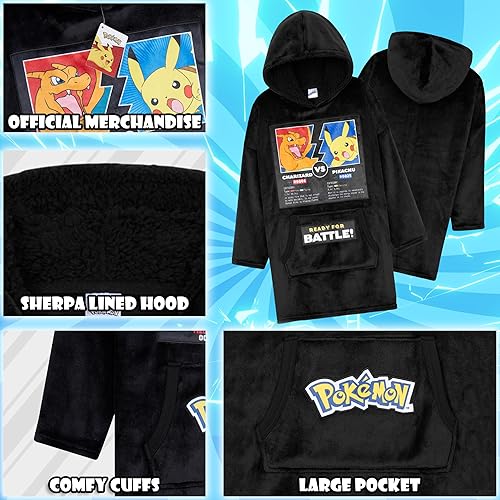 Miniatura 10 de Pokemon Sudadera de gran tamaño con capucha forrada de sherpa para niños