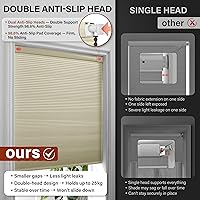 Vista 3 de Persianas opacas de celdas fáciles de instalar, para ventanas interiores, persianas de panal sin cordón, con aislamiento térmico y reducción