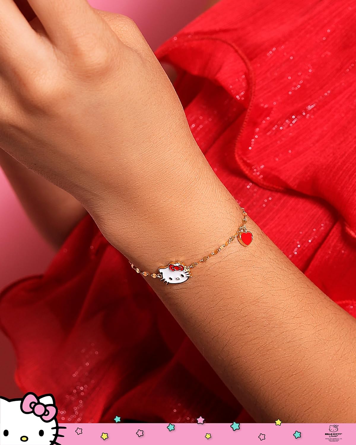 Hello Kitty Sanrio Women’s Bracelets - Gold and Silver Flash-Plated Jewelry with Unique Character Pendants - Image 2