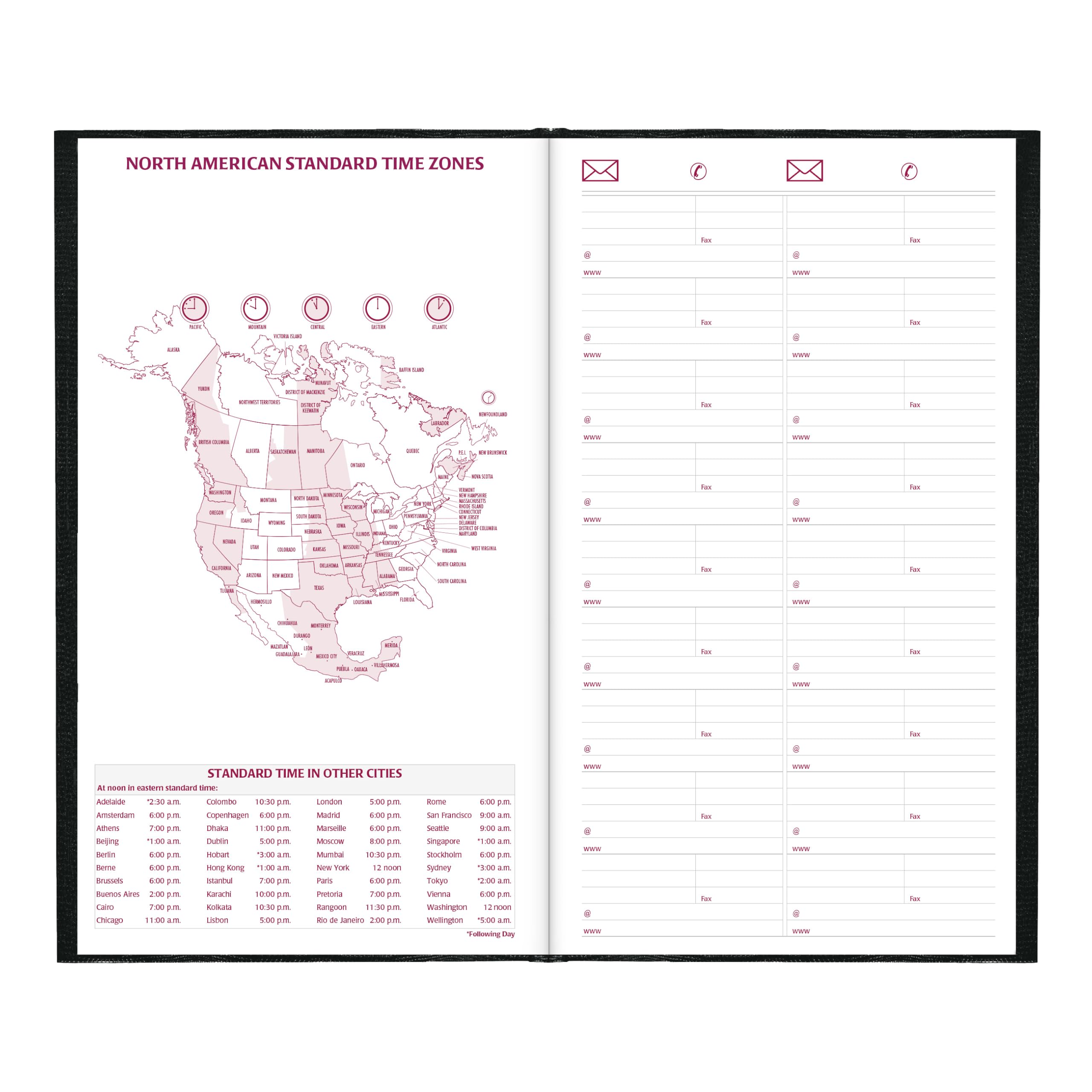 Brownline Agenda giornaliera 2027: tradizionale, senza tempo, nero (C551.BLK-27, C551.RED-27)