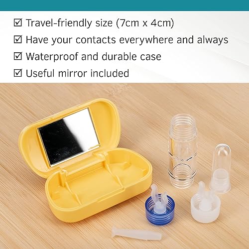 Miniatura 6 de Sports Vision World Kit de viaje amarillo RGP lentes de contacto duras espejo RGP caso y removedor de succión