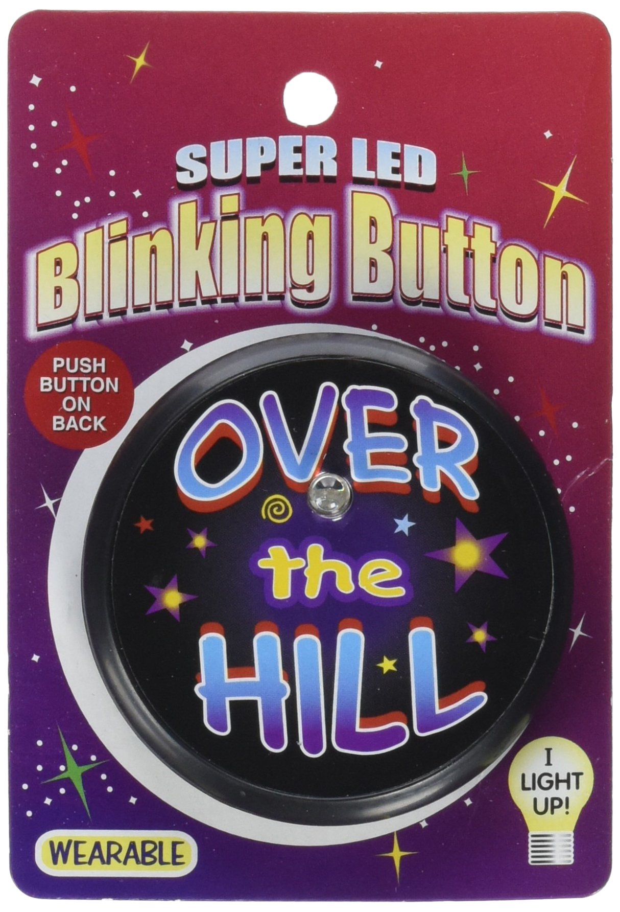 Beistle Over The Hill Plastic Light-Up Blinking Button, Multicolored