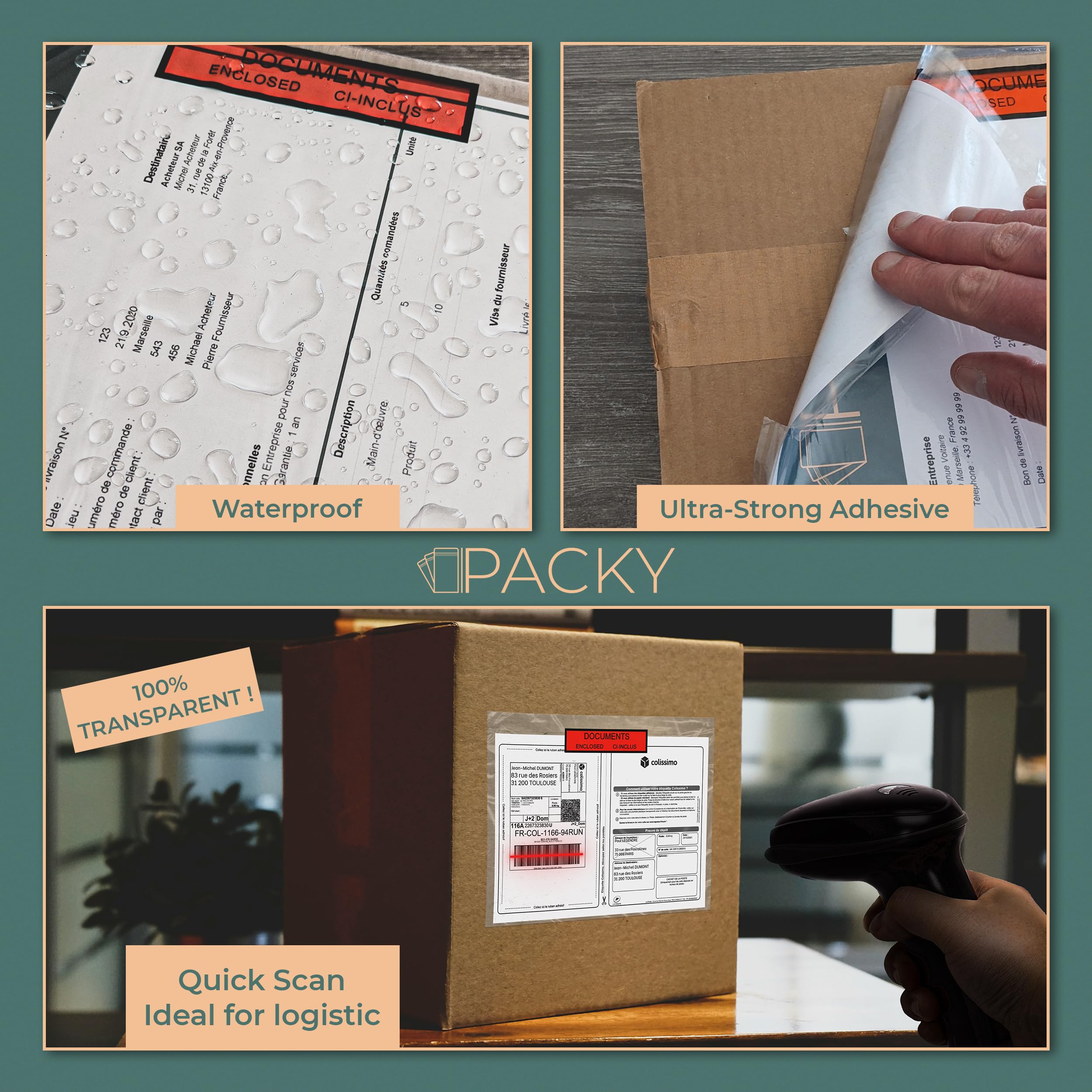 Delivery Note Pockets Document Bags DIN Long "Delivery Note Invoice", Pack Of 10 - View #9