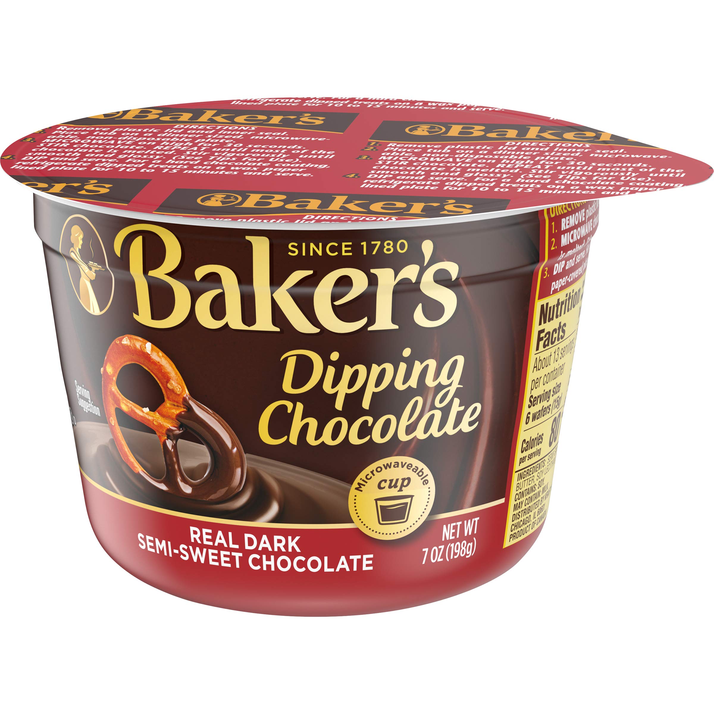 Amazon.com : Baker's Real Dark Semi-Sweet Dipping Chocolate (7 oz