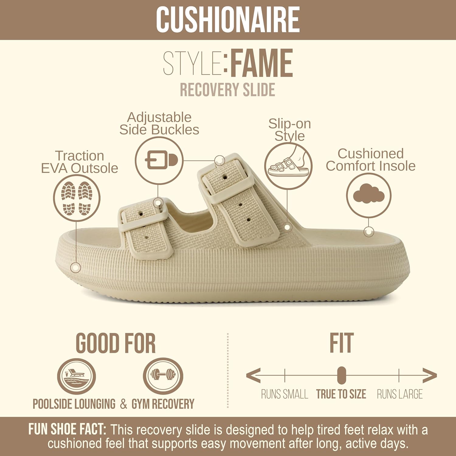 CUSHIONAIRE Women's Fame recovery cloud slide with +Comfort - Image 4