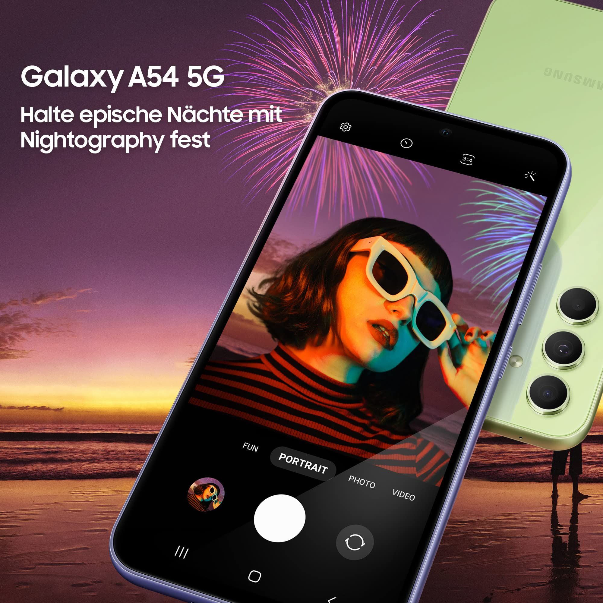 Samsung Galaxy A54 5G, Android Smartphone, 6,4 Zoll Dynamic AMOLED Display, 5.000 mAh Akku, 128 GB/8 GB RAM Handy in Awesome Graphite inkl. 30 Monate Herstellergarantie [Exklusiv bei Amazon]