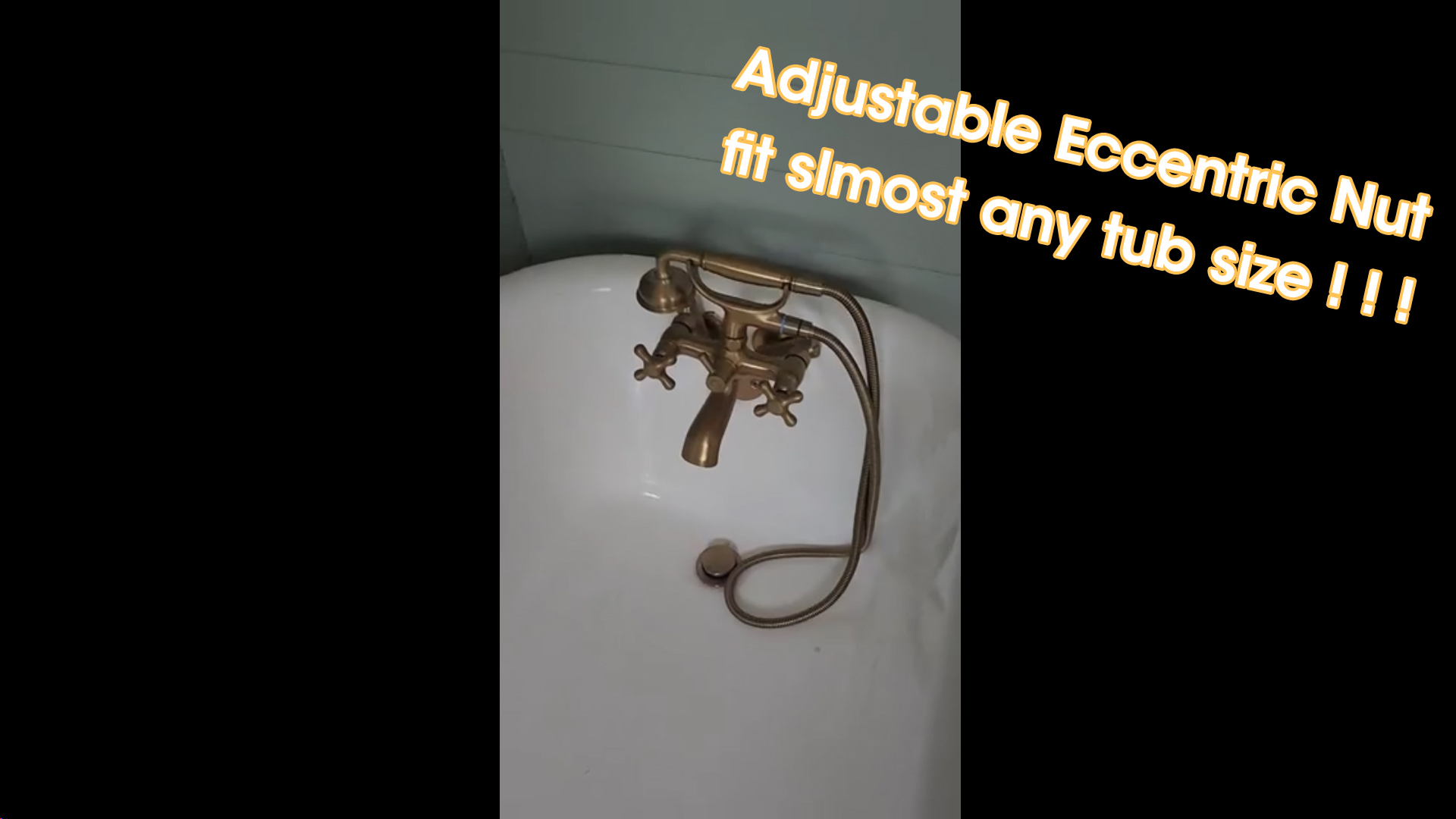 Grifería de Bañera Vintage Montada en Pared, Centro Ajustable, Níquel Cepillado | Diseño Vintage Teléfono, Montaje en Pared, Alto Flujo 8GPM, Latón Macizo, Válvula Anti Fugas, Centro Ajustable miniatura 7