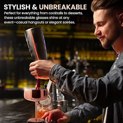 Miniatura 2 de Cocktail Coupe Glasses  Martini Glasses Set of 4  Champagne Cocktail Glasses  Moscow Mule Mugs Cups 15 Oz  Steel Copper Cups  Espresso Martini