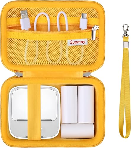 Miniatura 7 de Supmay HUIJUTCHEN - Funda rígida de viaje para impresora de calcomanías, mini impresora de bolsillo, estuche de protección con bolsillo de malla con