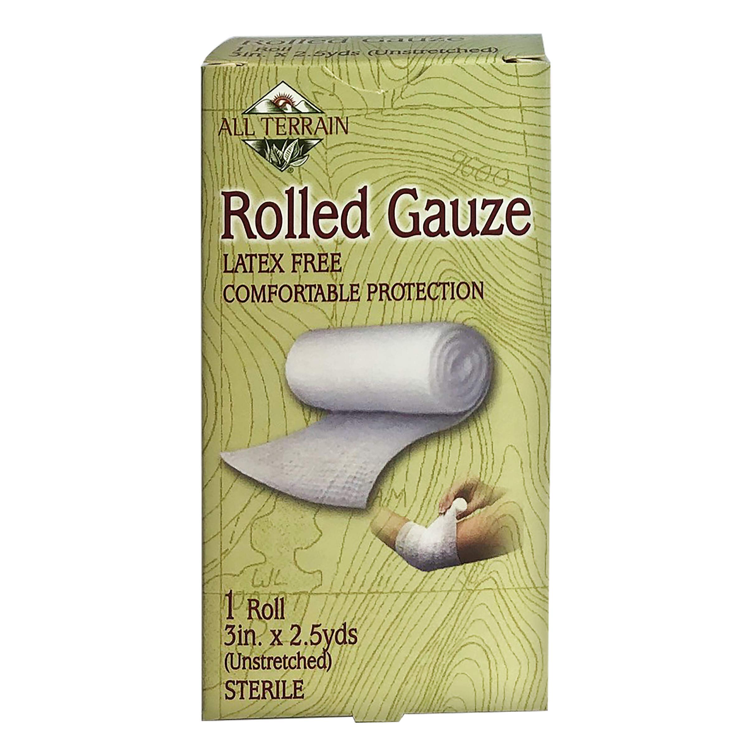 Amazon Com All Terrain Rolled Gauze Latex Free For Sensitive Skin Minor Wound Care First Aid Comfortable Flexible Soft 3in X 2 5yds Sports Outdoors