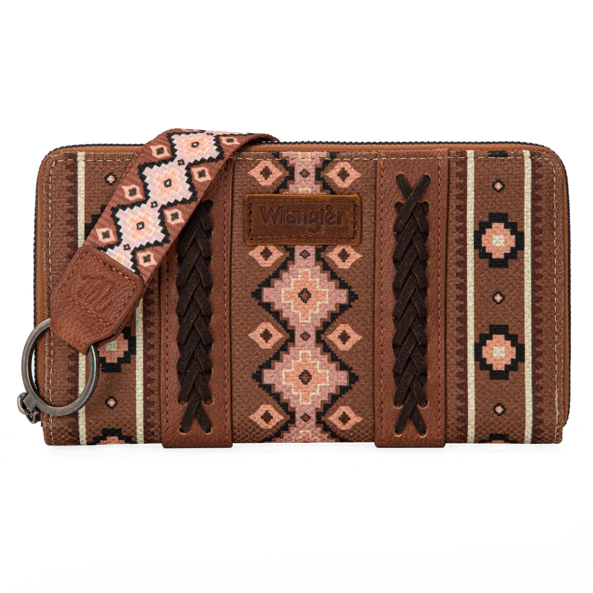 Wrangler Wallet Purse for Women Western Aztec Clutch Wristlet Wallet with Credit Card Holder