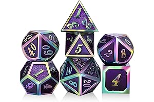 Enamel Purple Metal Dice Set: A Regal Addition to Your Gaming Arsenal