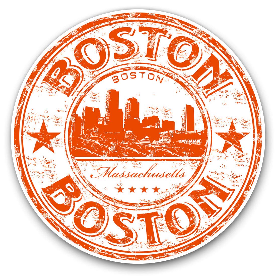 Destination Vinyl Ltd Boston Massachusetts Usa America 5827 2 X 30Cmvinyl Stickers - Boston Massachusetts Usa America Decals For Car Van Luggage Scrap Book Fridge #5827